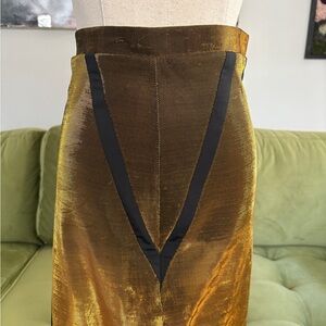 Vintage 90s Sheri Bodell Gold Pencil Skirt sz S